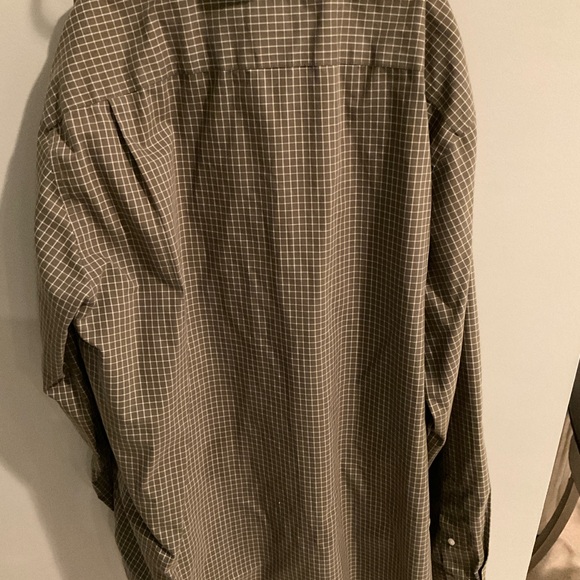 L.L. Bean Olive Green Checked Button Down Shirt Mens Size Large - Picture 2 of 8